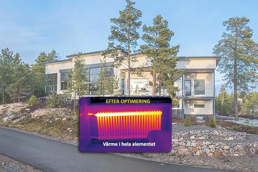 Full värme i radiatorerna elementen